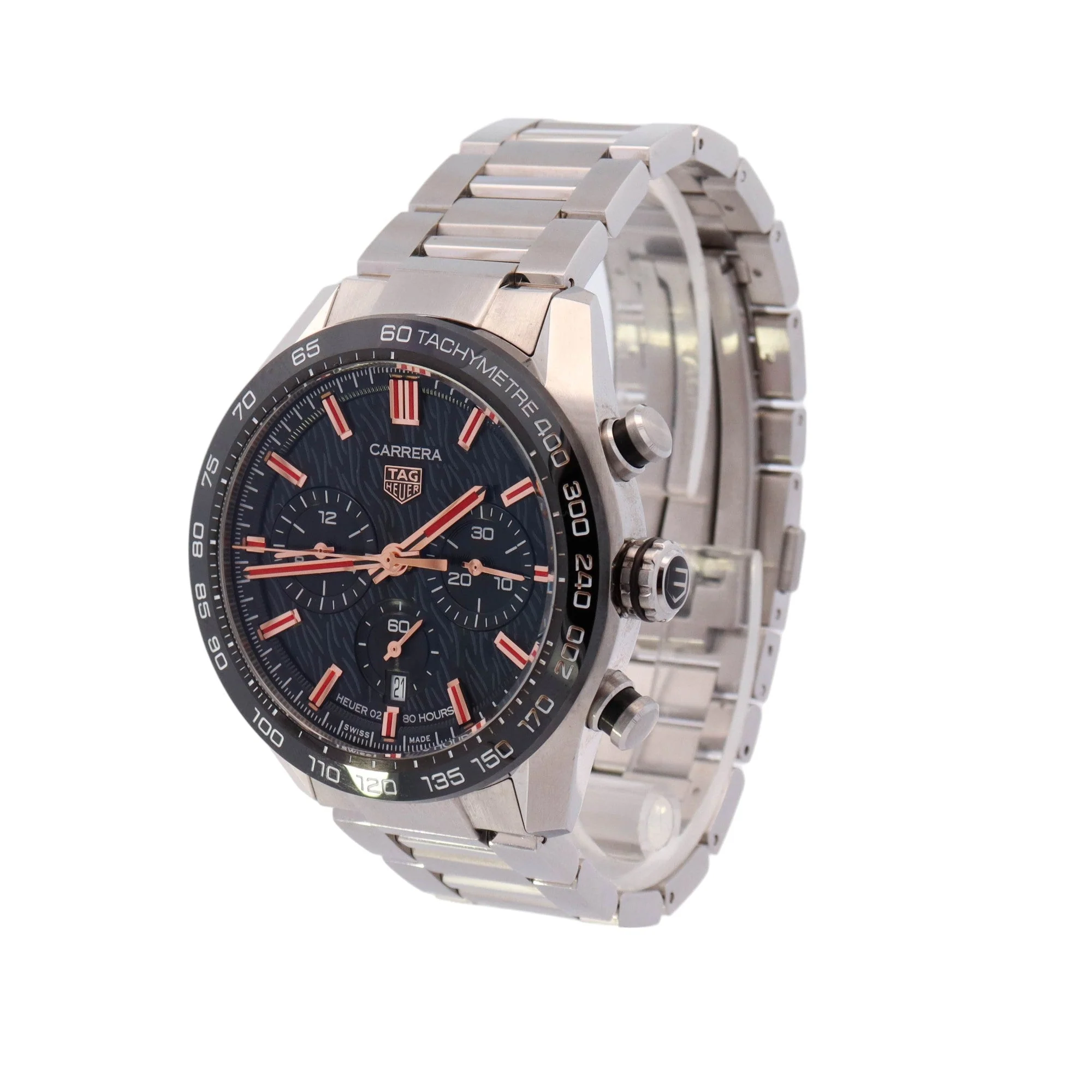 Tag Heuer Carrera "Year Of The Rabbit"  44mm Stainless Steel Black Stick Dial Watch Reference# CBN2A1L.FC6521 - Image 2