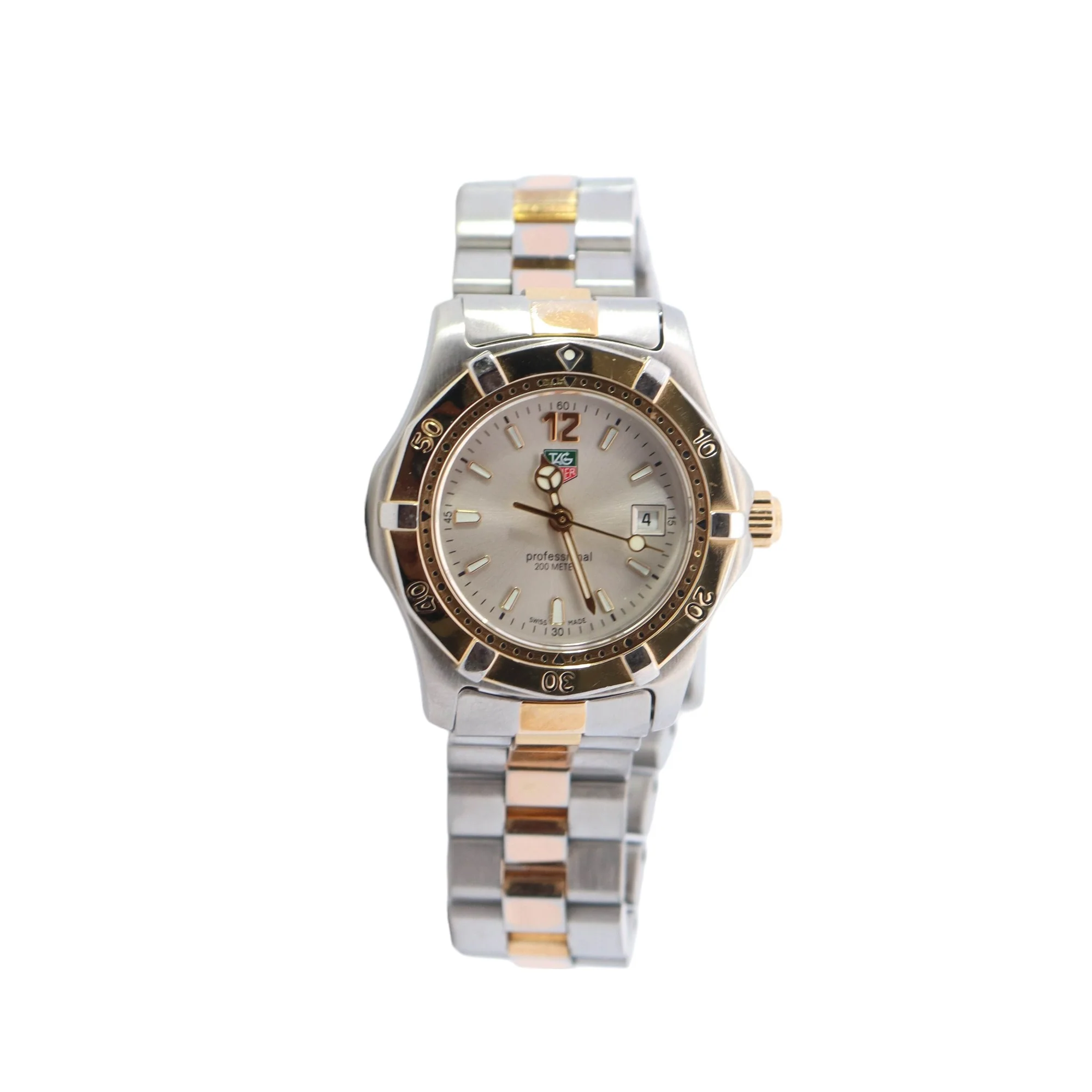 Tag Heuer Lady Professional Two Tone Stainless Steel Yellow Gold 27mm Silver Stick Dial Watch - Image 5