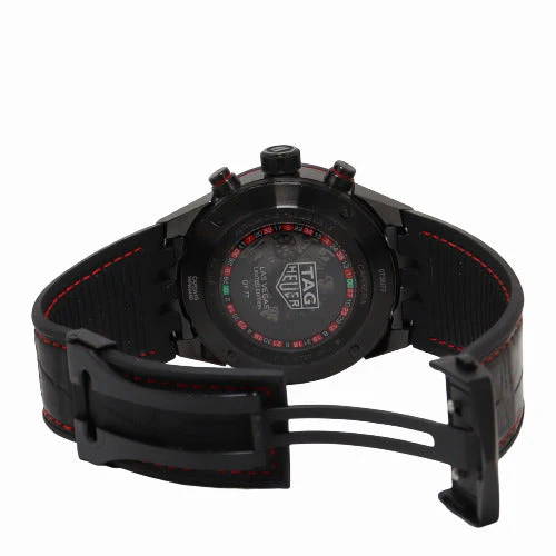 Tag Heuer Mens Carrera Black Stainless Steel 45mm Skeleton Dial Watch Reference# CAR2A1G.FC6400 - Image 5