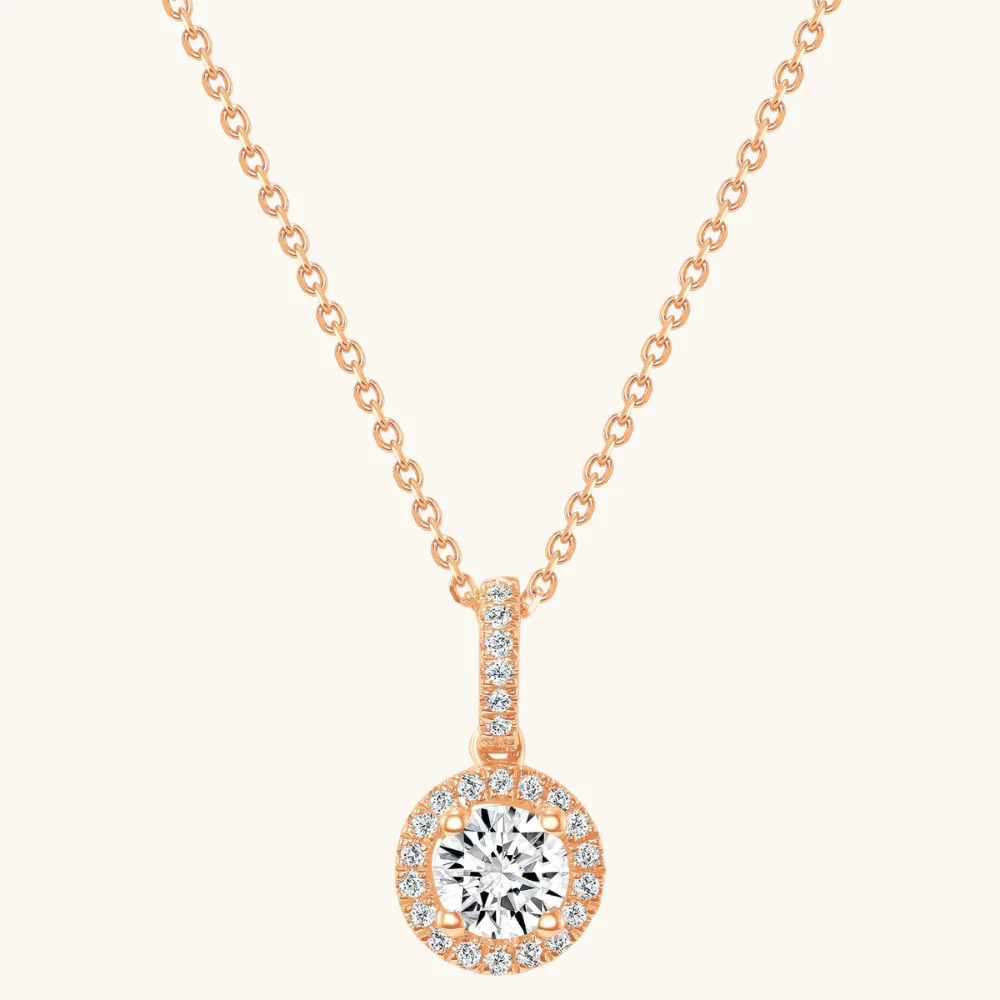 The Angelina Diamond Halo Pendant - Image 3