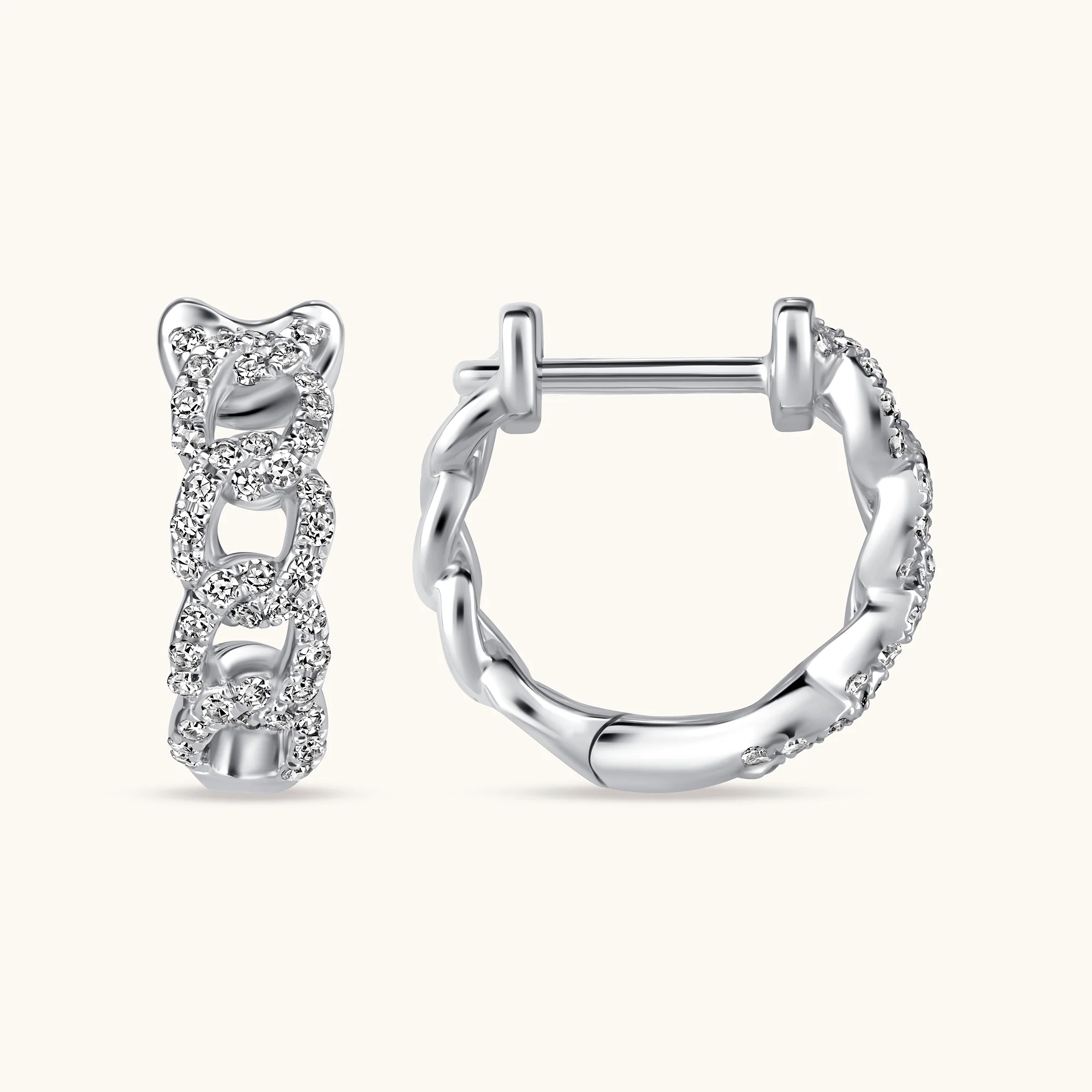 The Gianni Diamond Chain Huggie Earrings - Image 3