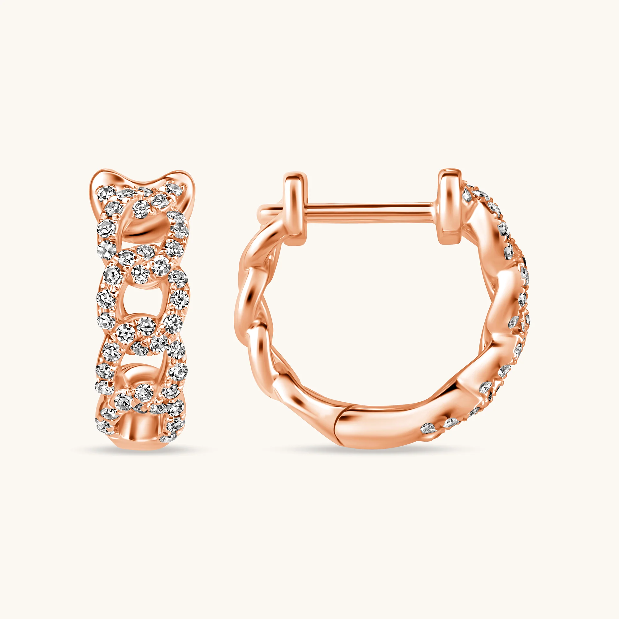 The Gianni Diamond Chain Huggie Earrings - Image 4