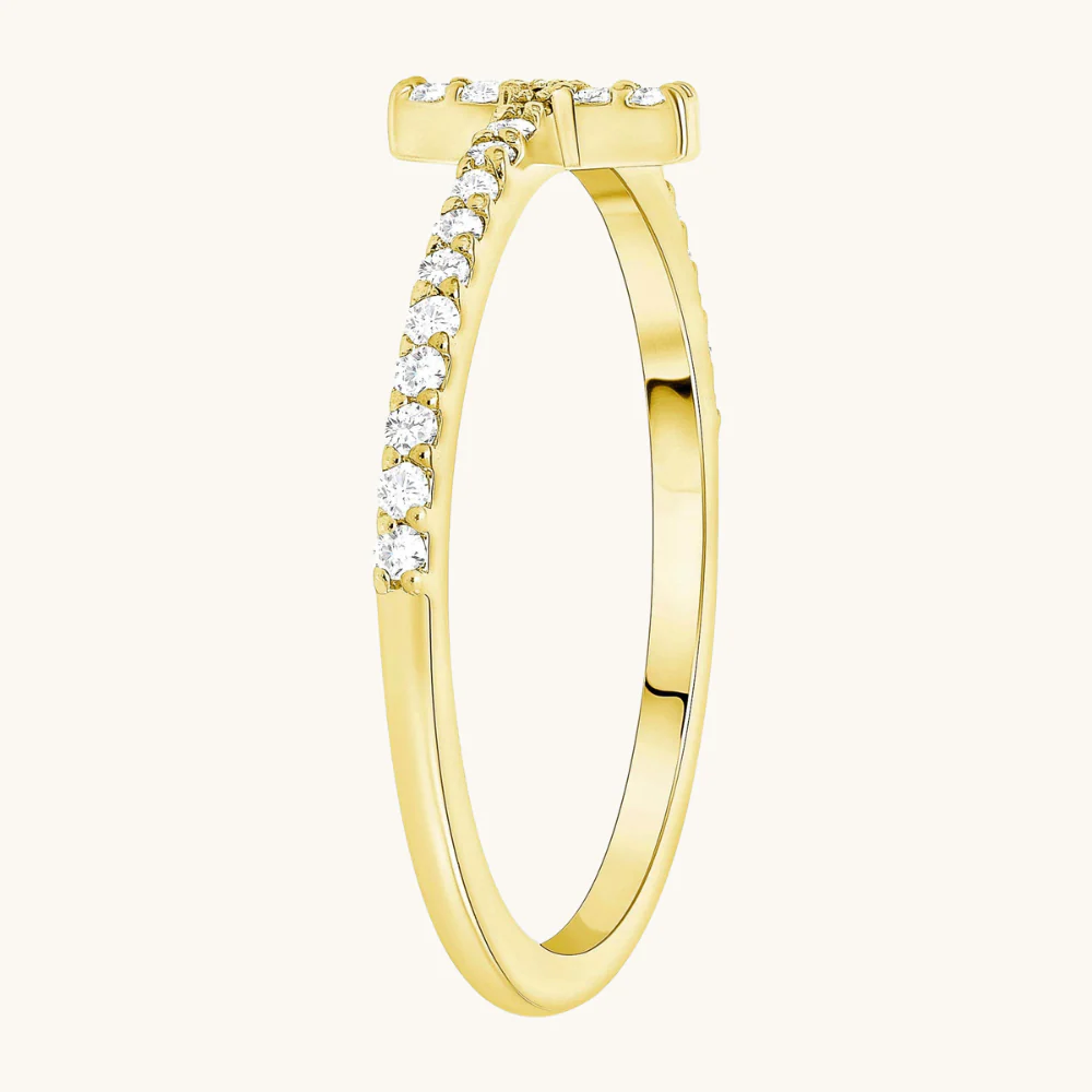 Thin Diamond Cross Ring - Image 3