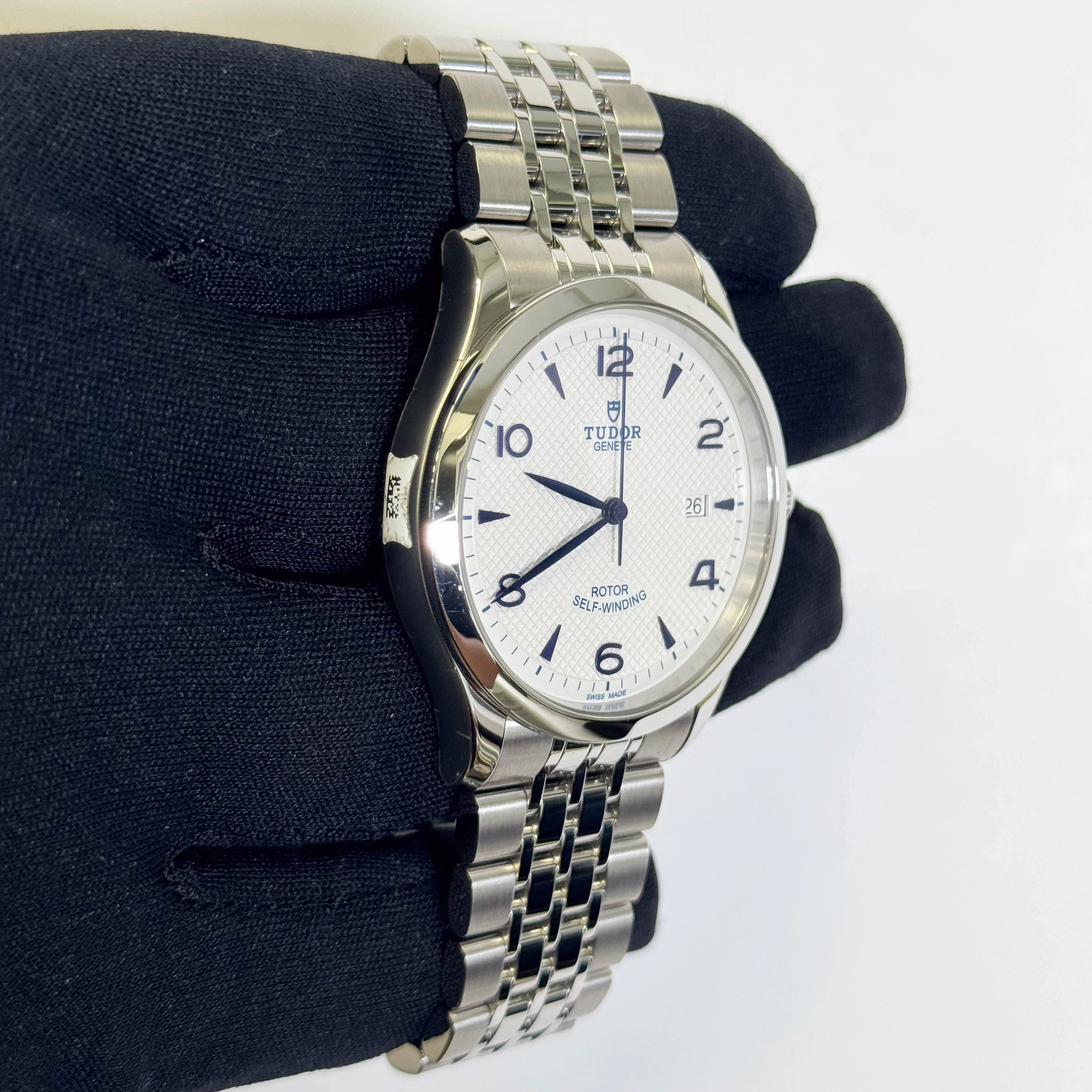 Tudor 1926 White Dial with Blue stick and Arabic Numbers Watch Ref# 91650 - Image 3
