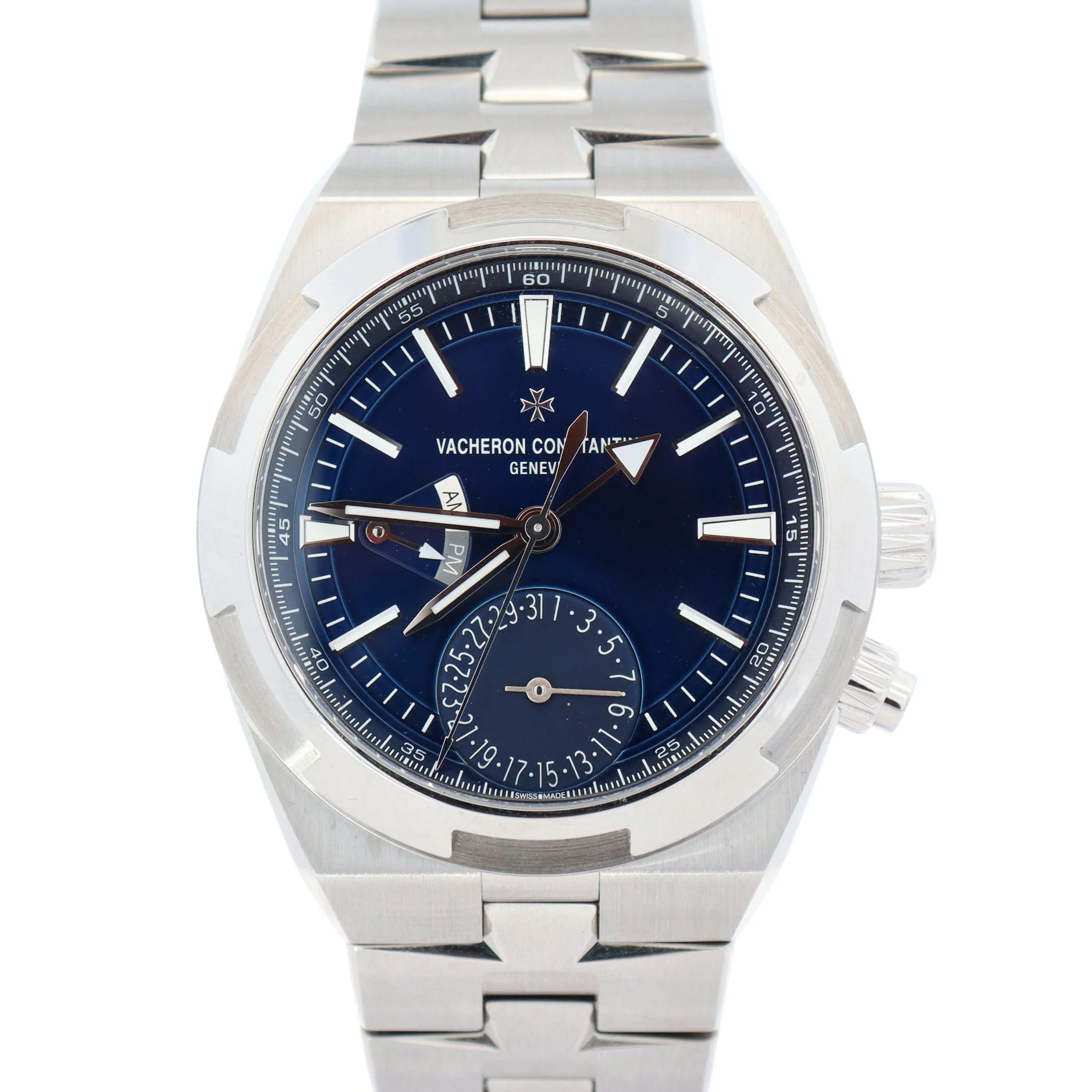 Vacheron Constantin Overseas Dual Time 41mm Blue Stick Dial Watch Ref# 7900V/110A-B334