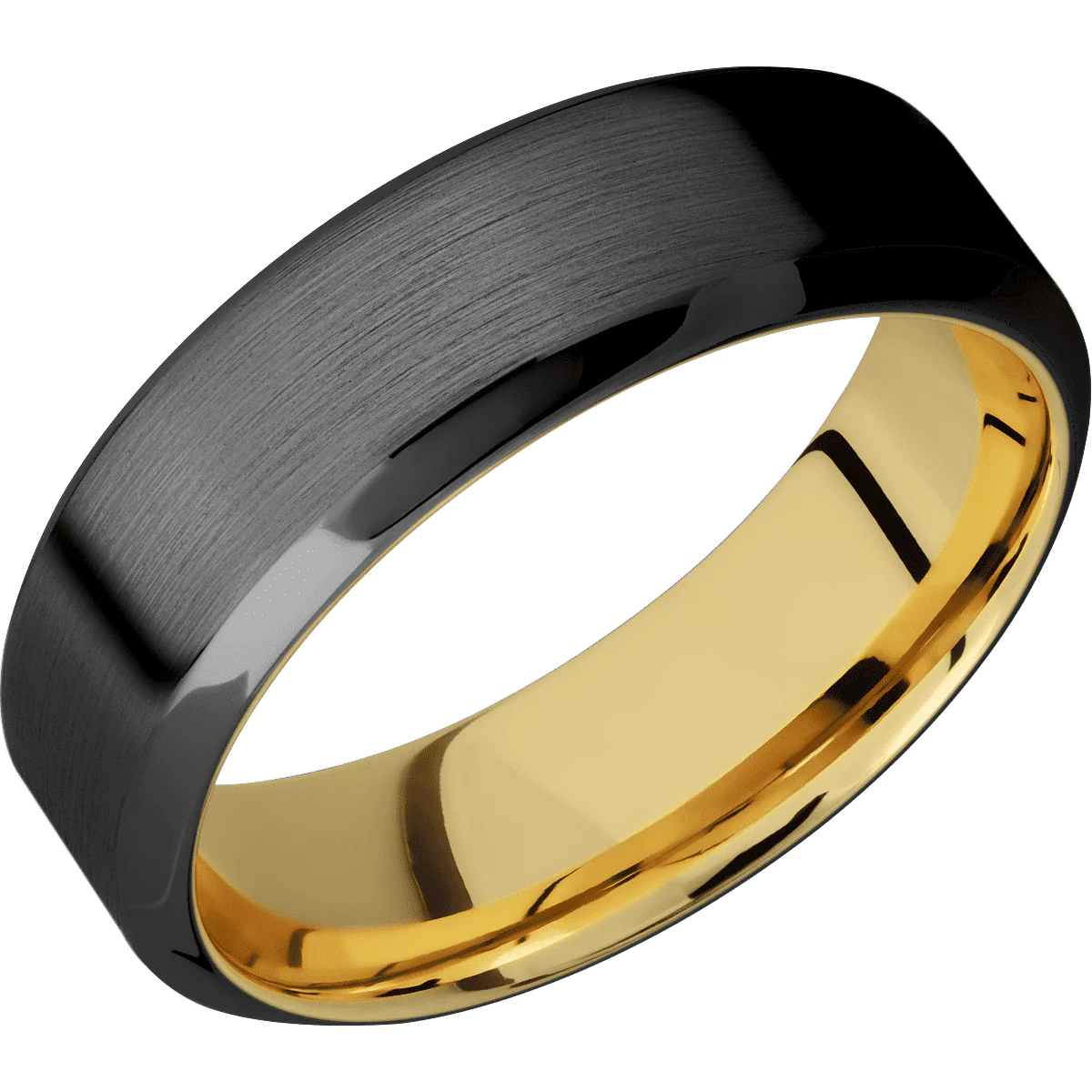 Zirconium + Satin , Polish Finish + 14K Yellow Gold - Image 2